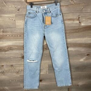 New Reformation Cynthia jeans organic relaxed straight leg Tahoe Destroyed 31